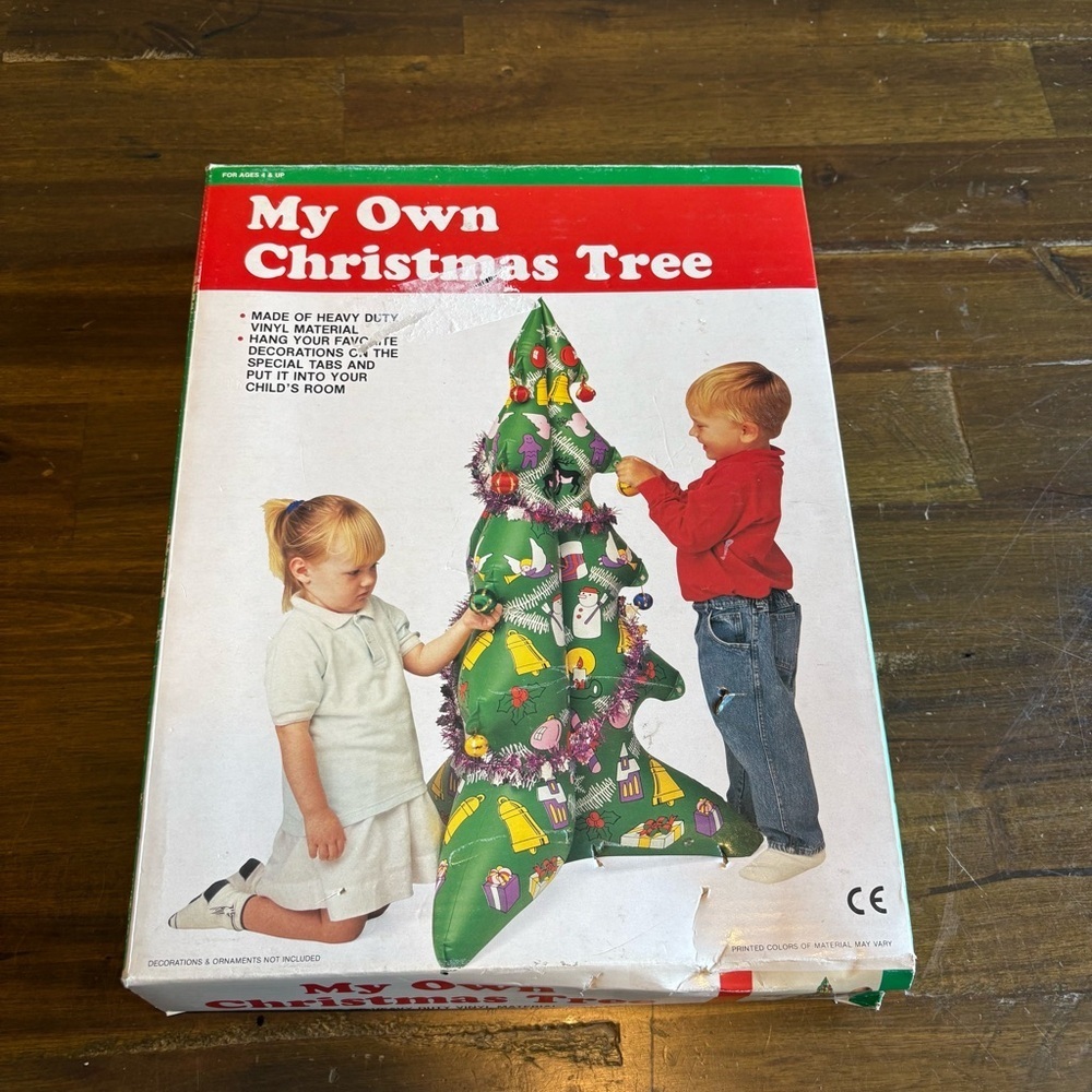 My Own Christmas Tree Inflatable Toy Vintage Kmart 1993 Pyramid Toy BlowUp Vinyl